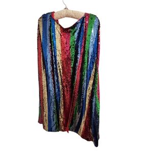 Sleeveless Sequined Dress With Floating Panels